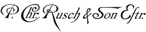 P. Chr. Rusch & Son Aktiebolag, logga i svart
